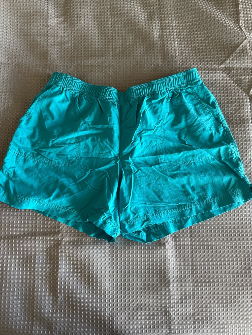 Columbia Teal Lightweight Elastic-Waist Athletic Shorts Size Large Pockets VGC